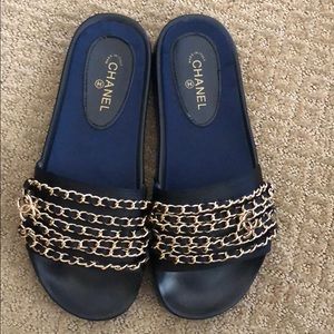 Chanel Nylon Chain Flat Sandals
